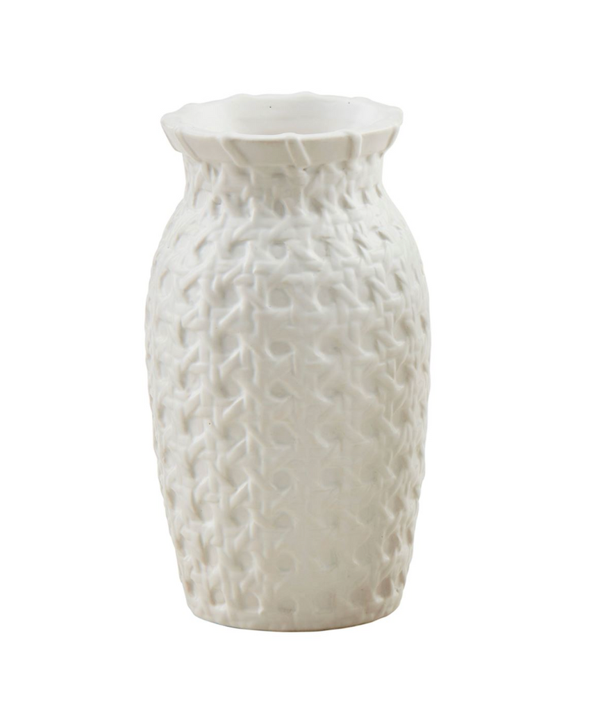 Ceramic Bud Vase w/ Basket Weave Design, 3 Styles