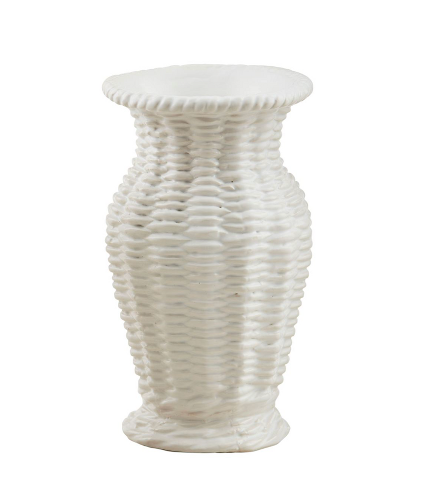 Ceramic Bud Vase w/ Basket Weave Design, 3 Styles