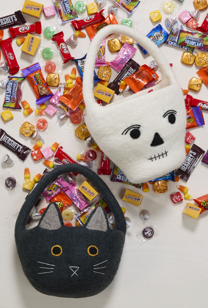 Wool Trick or Treat Basket, 2 Styles