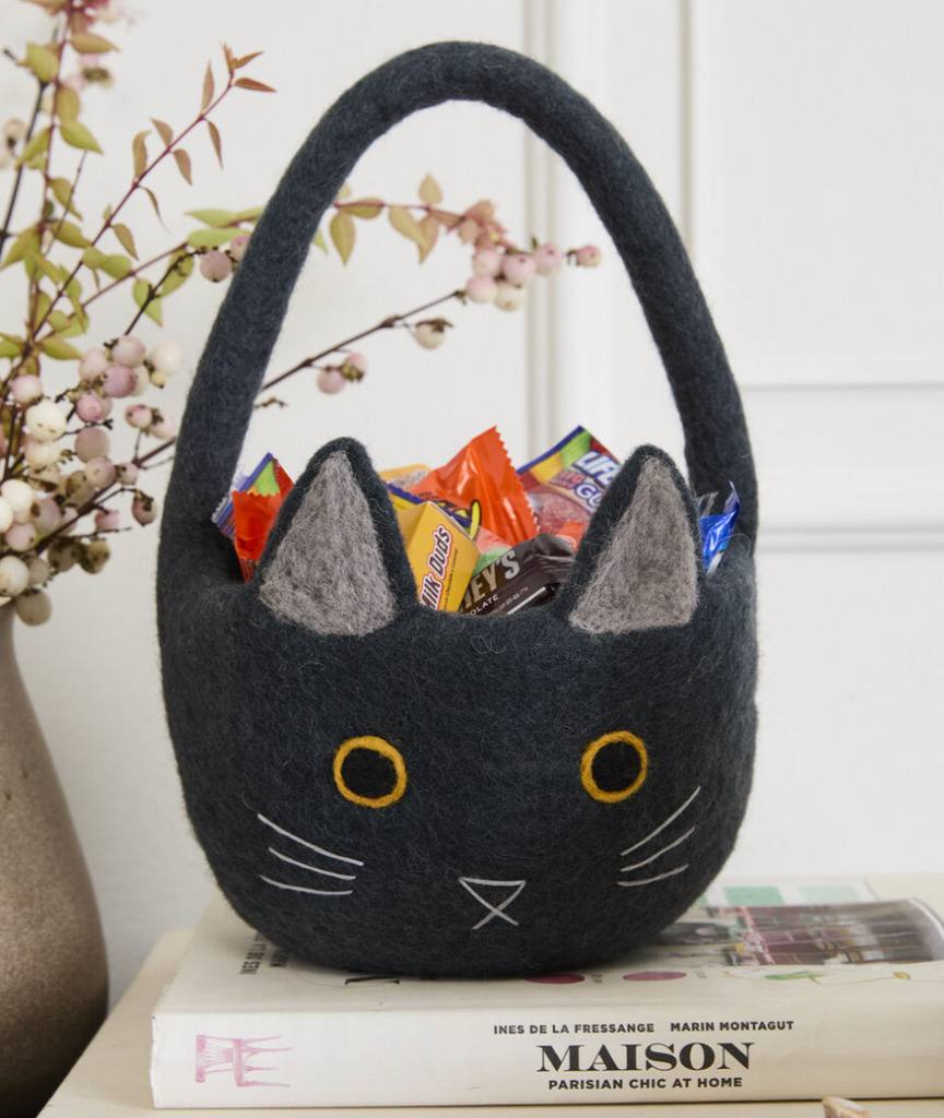 Wool Trick or Treat Basket, 2 Styles