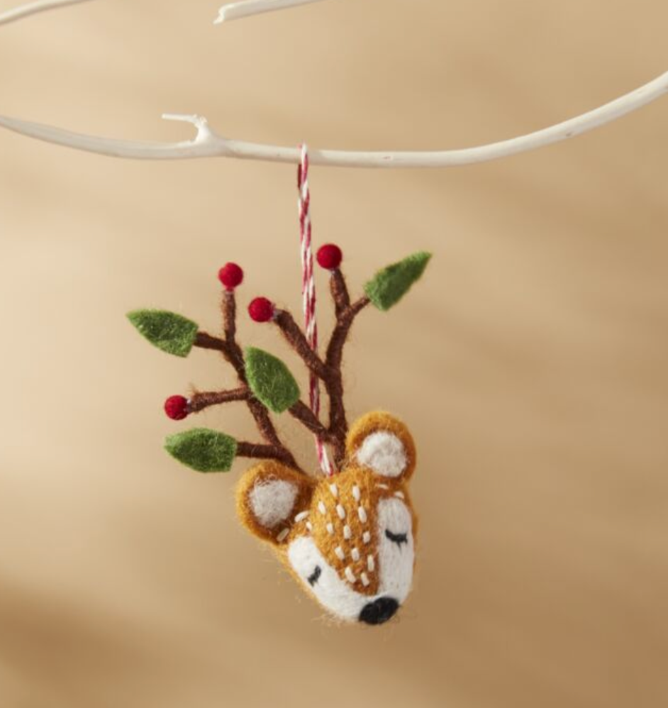 Reindeer Head Felt Ornament