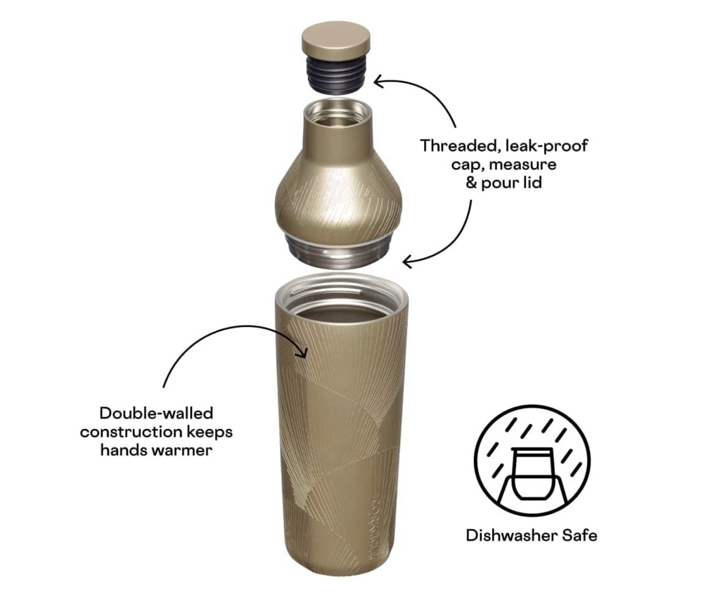 Corkcicle Cocktail Shaker - Champagne Dream, 17 Ounces