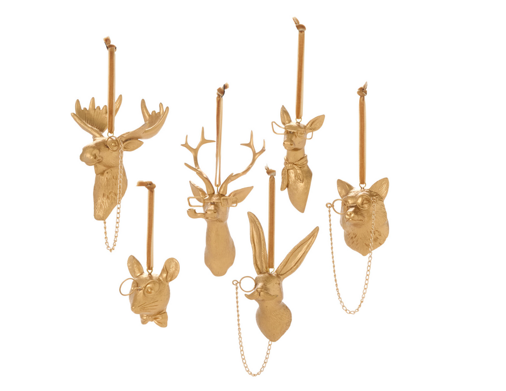 Eric + Eloise (E+E) Collection Ornament w/ Bright Gold Finish, 6 Styles