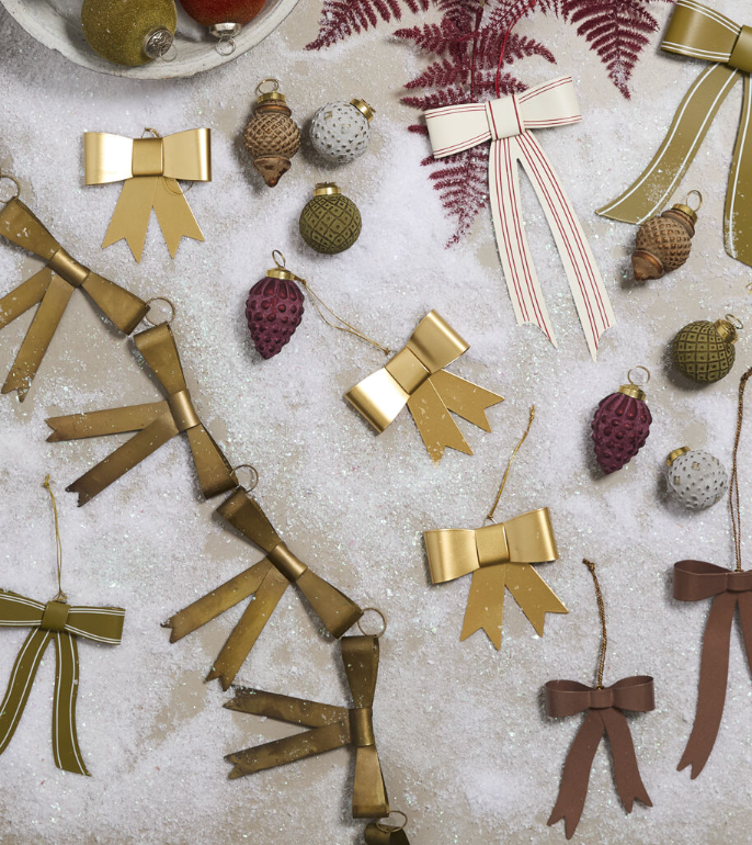 Gold Metal Bow Shaped Ornament