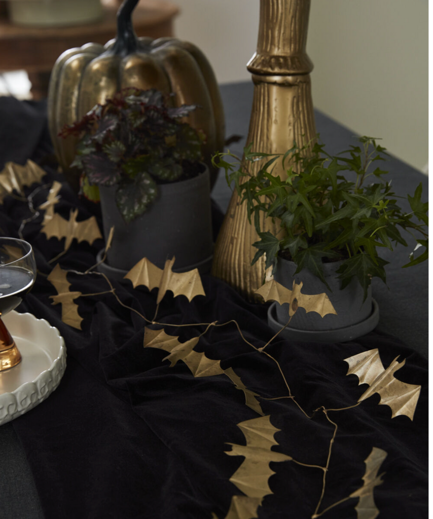72" Metal Bat Garland, Distressed Gold Finish