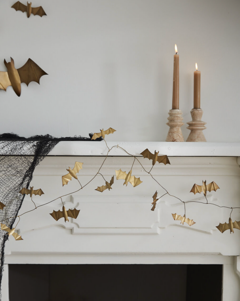 72" Metal Bat Garland, Distressed Gold Finish