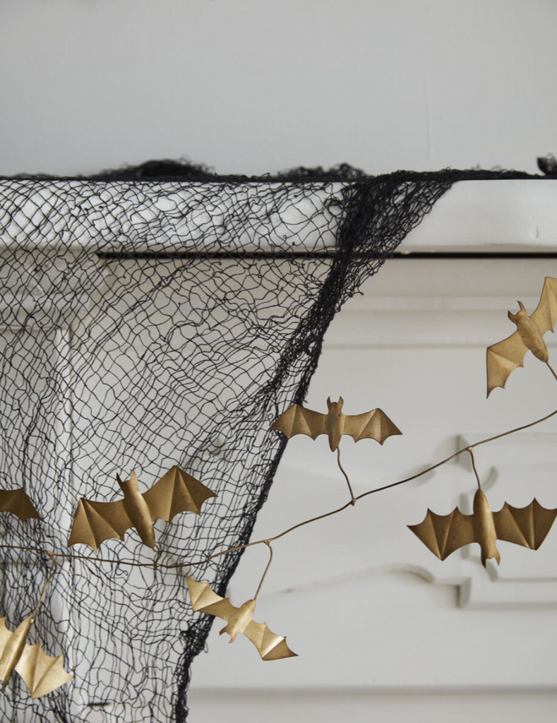 72" Metal Bat Garland, Distressed Gold Finish