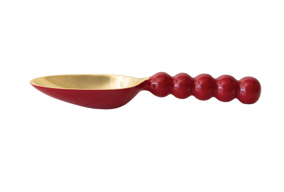 Aluminum Scoop w/ Enameled Finish, Red & Gold