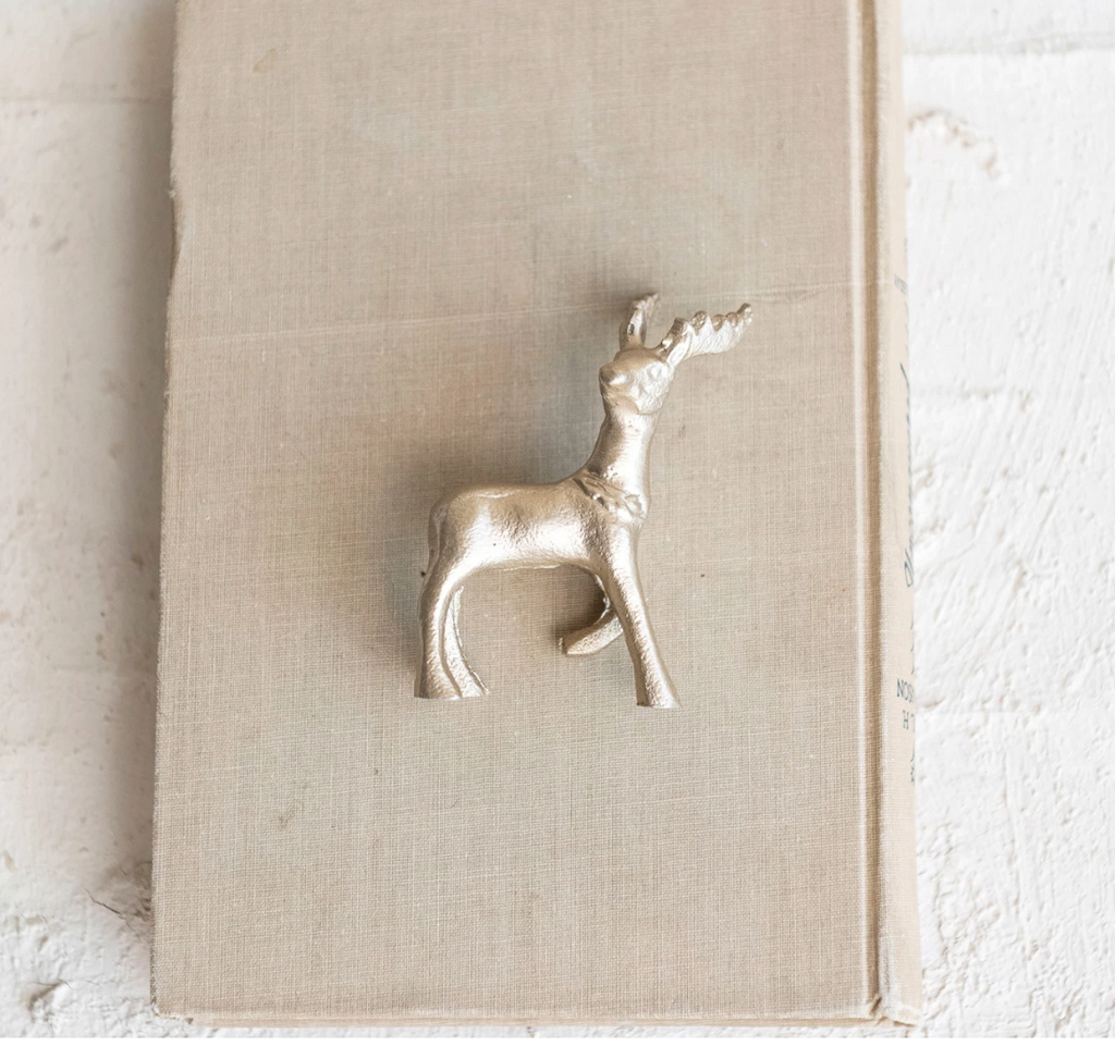 Aluminum Reindeer Decor  w/ Champagne Finish