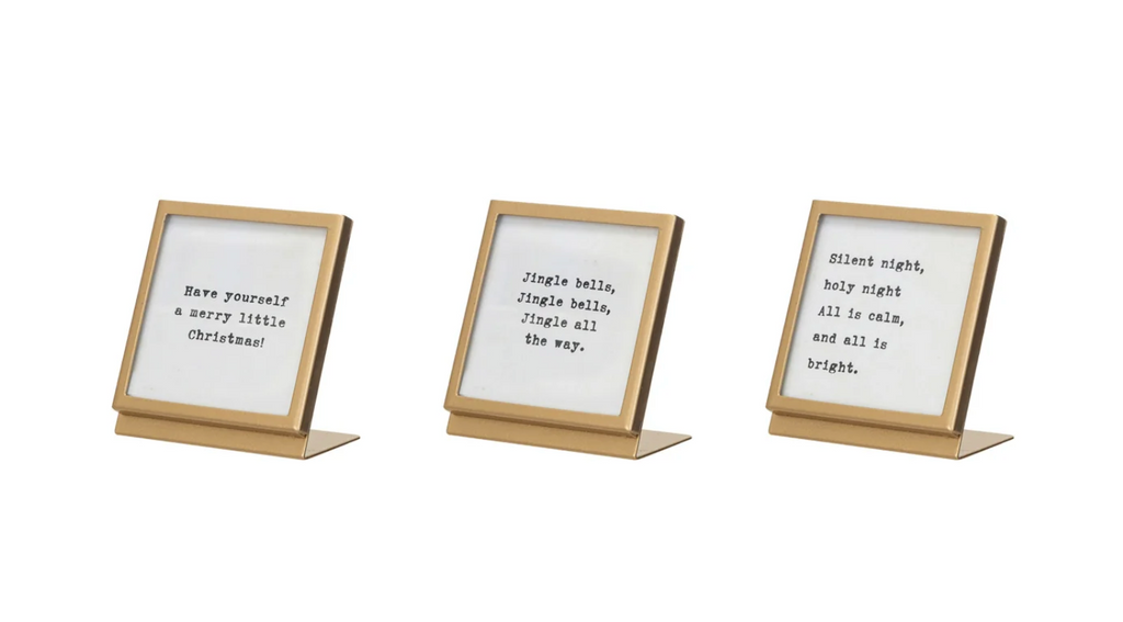 3" Gold Frame w/ Easel and Saying, 3 Styles