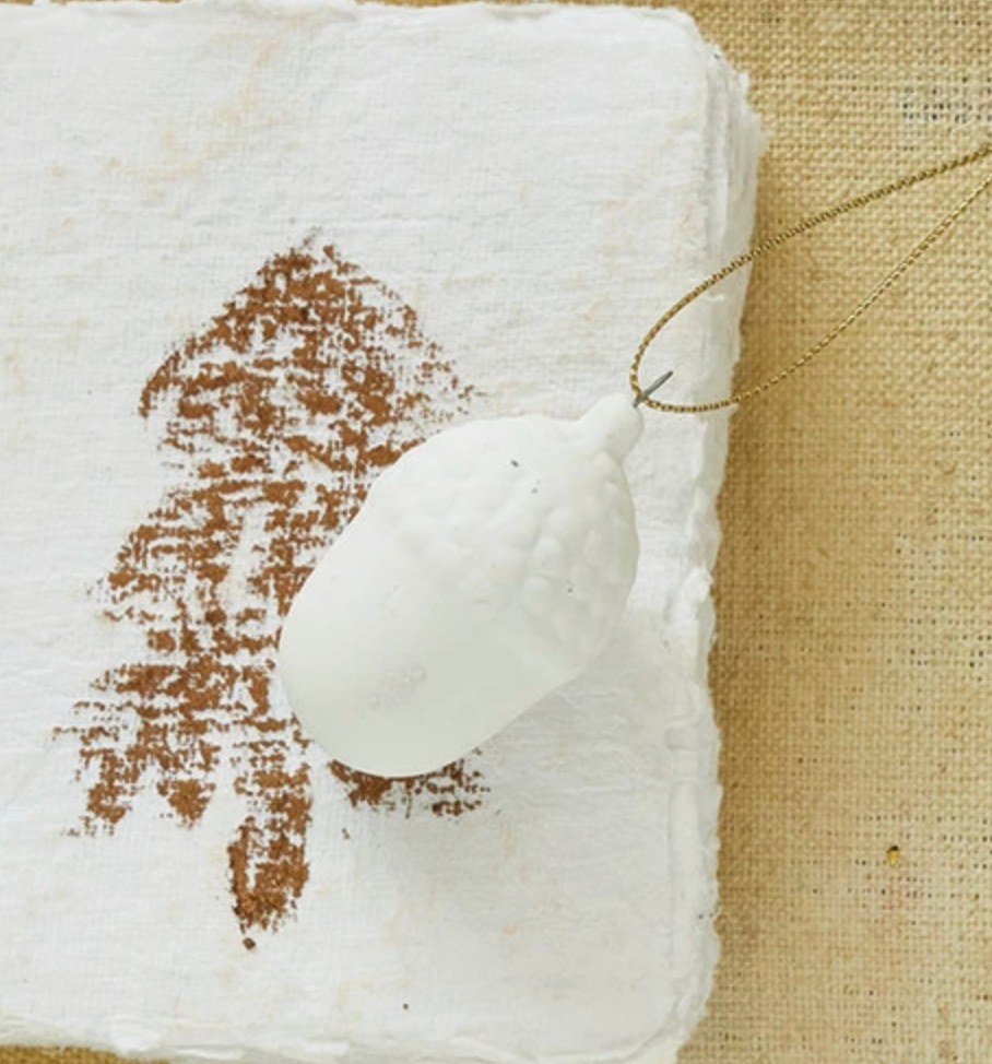 White Stoneware Bisque Ornament, 2 Styles