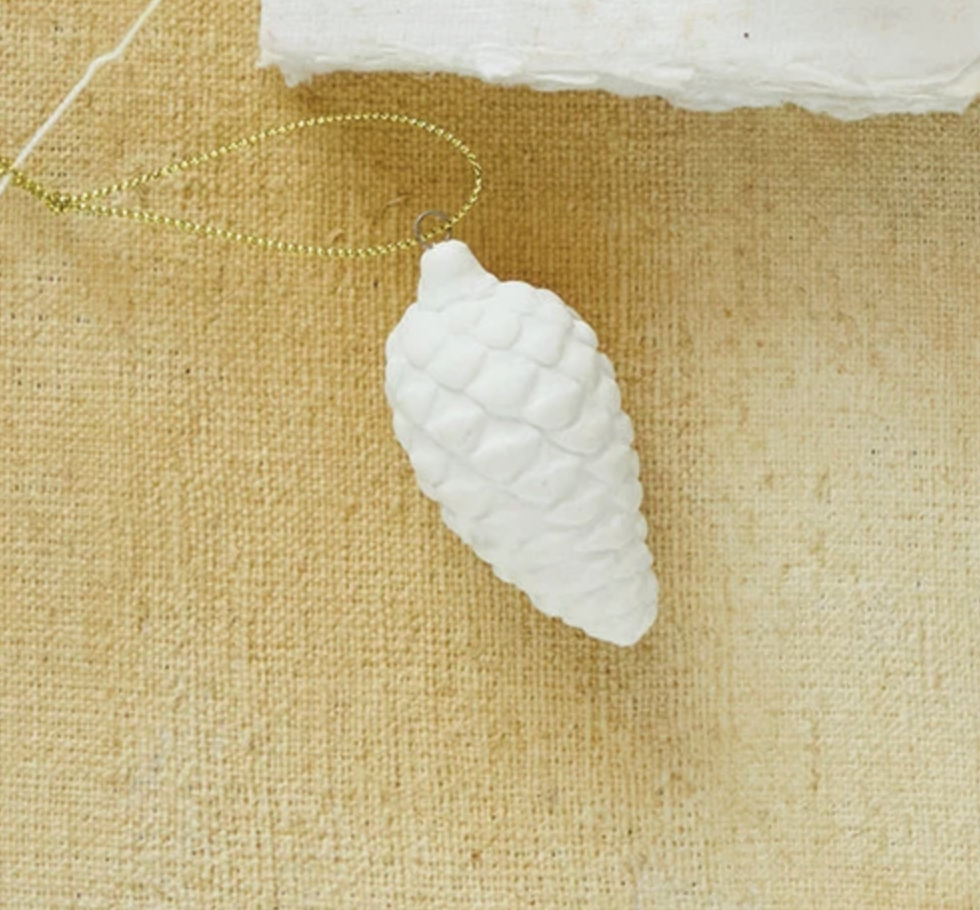 White Stoneware Bisque Ornament, 2 Styles