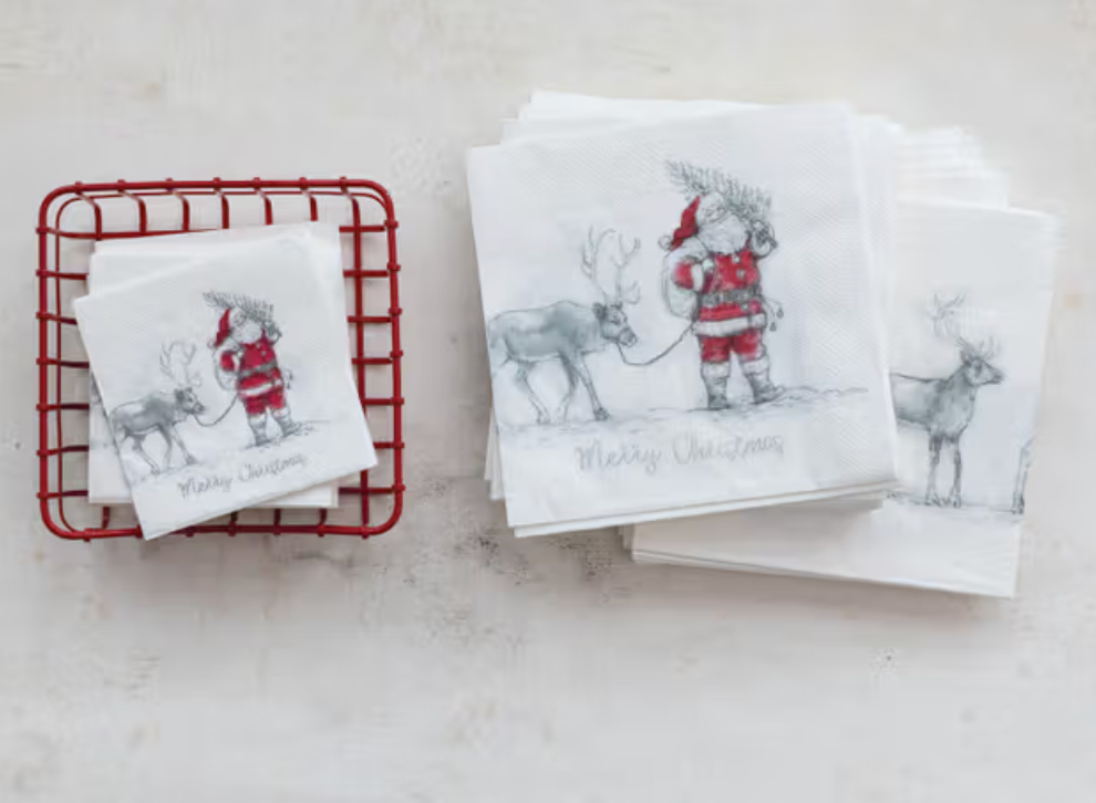 Red Metal Napkin Holder