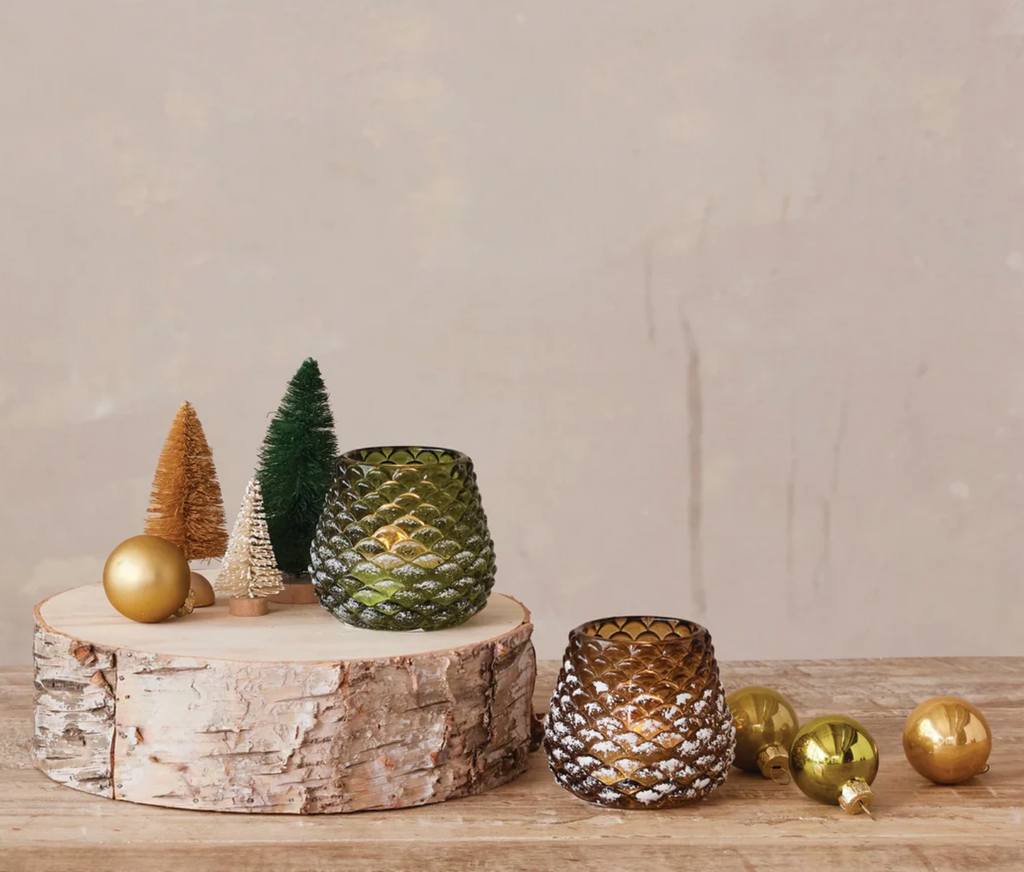 Pinecone Shaped Tealight/Votive Holder, 2 Colors