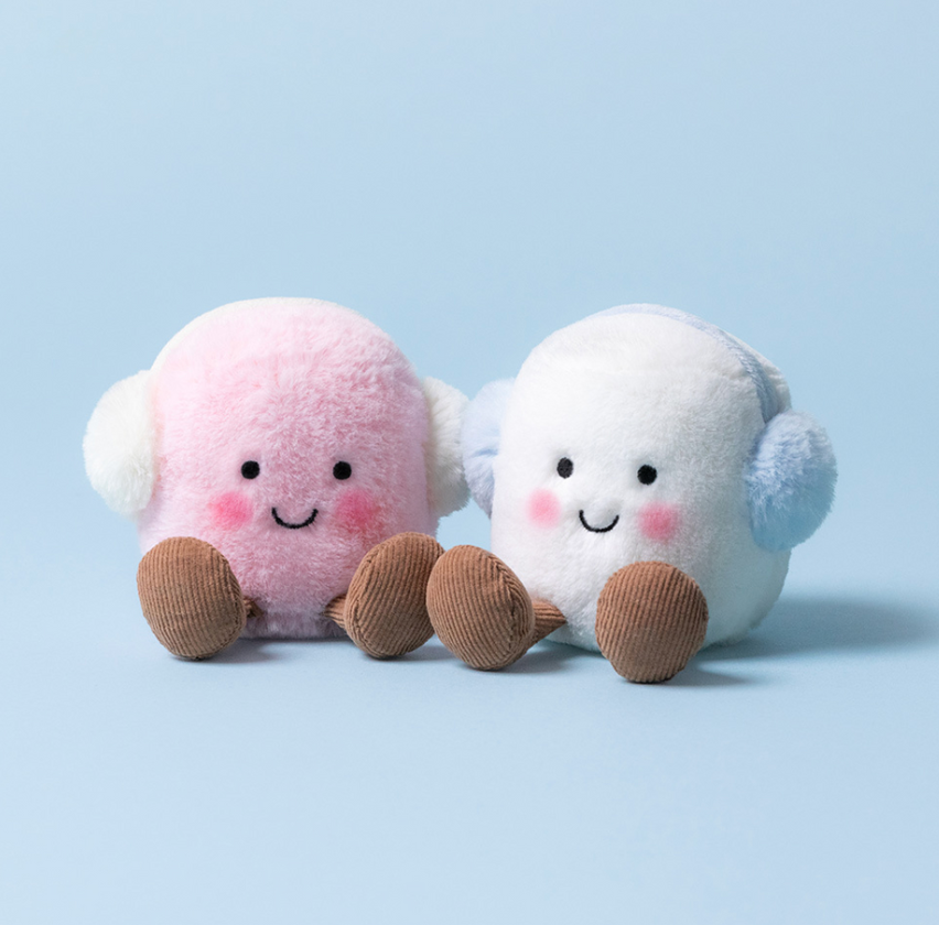 Jellycat Amuseables Toastie Pink and White Marshmallows