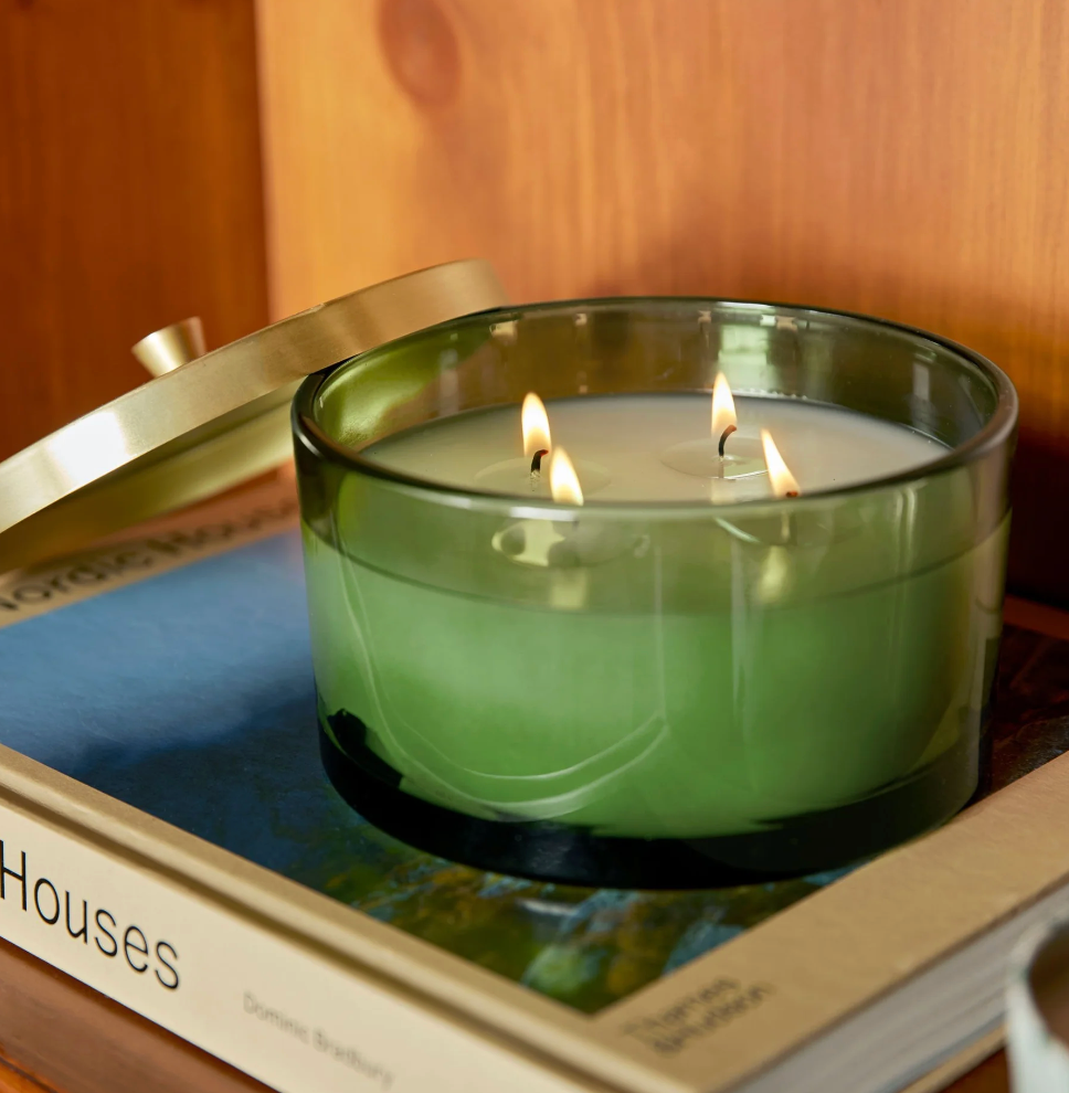 Thymes Frasier Fir Green 4-Wick Candle, 21 Ounces