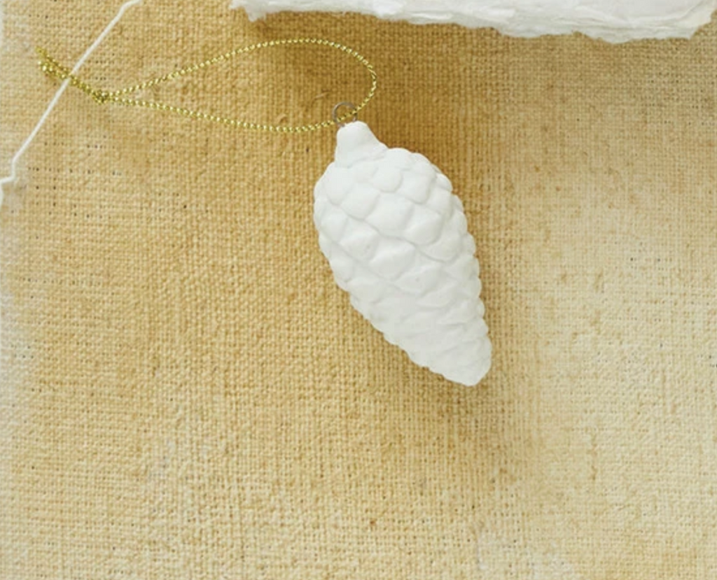 White Stoneware Bisque Ornament, 2 Styles