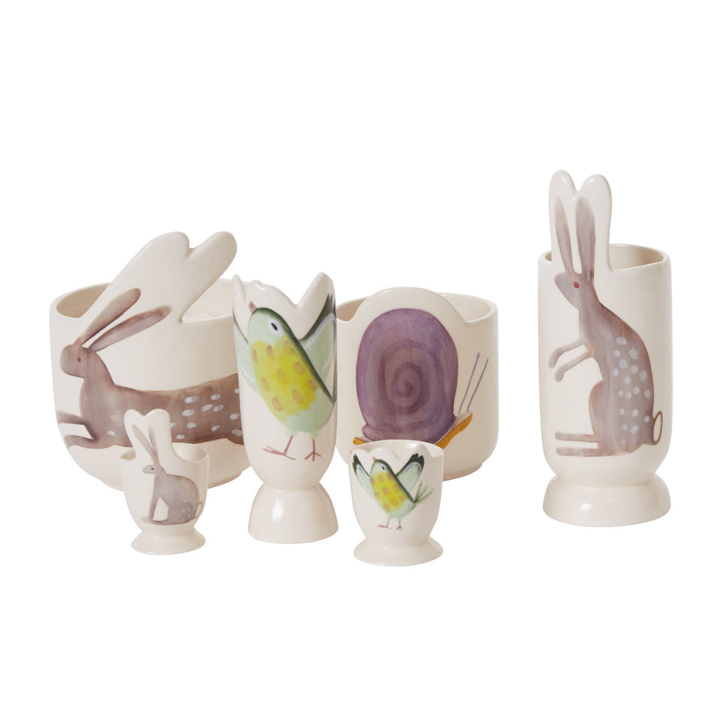 Hand Painted Ceramic Rabbit Egg Cup