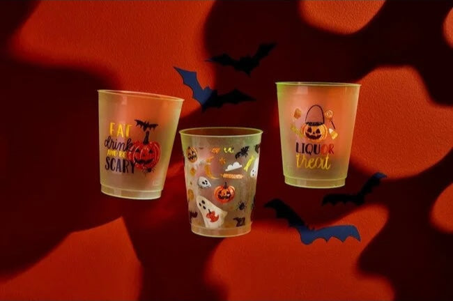 Halloween Design Glow-In-Dark Party Cup Set, 3 Styles