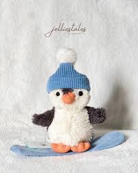 Jellycat Peanut Penguin Snowboarding, Small