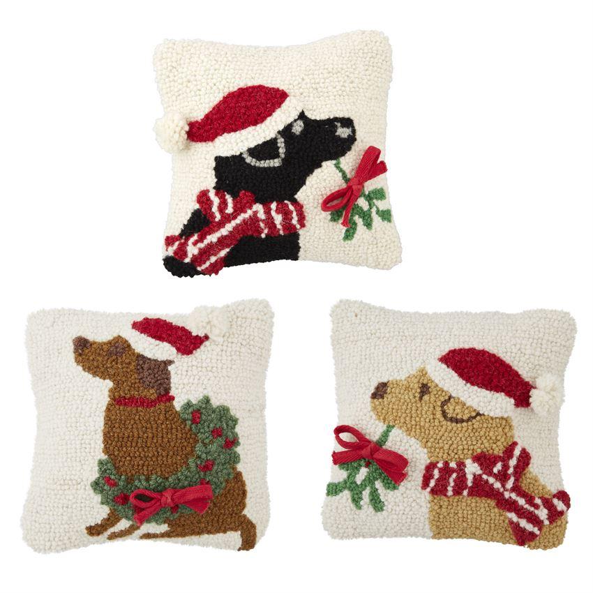 Tan Christmas Dog Hook Pillow