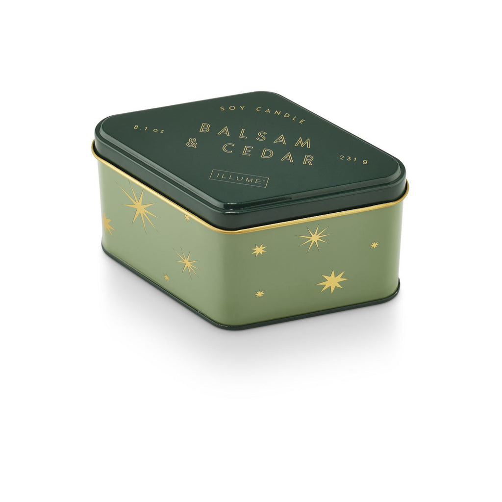 Illume Balsam & Cedar Diamond Tin Candle