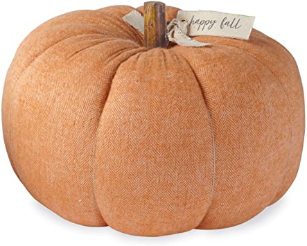 Orange "Happy Fall" Pumpkin Sitter, Large