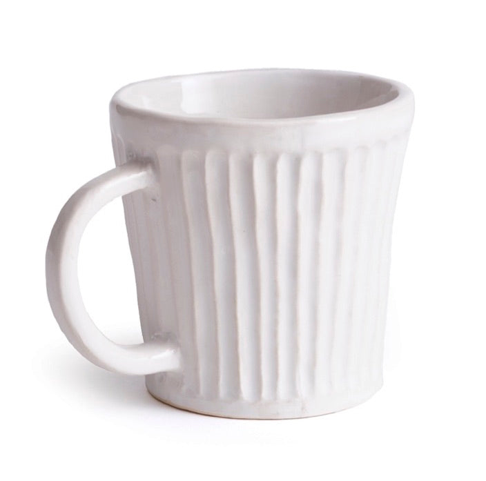 Creamy White Textured Farmhouse Mug