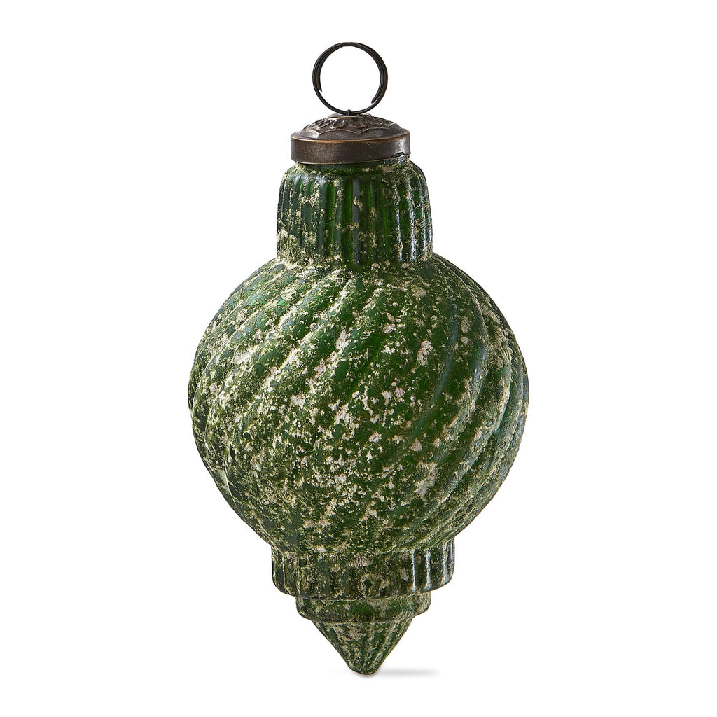 Antiqued Green Swirl Ornament