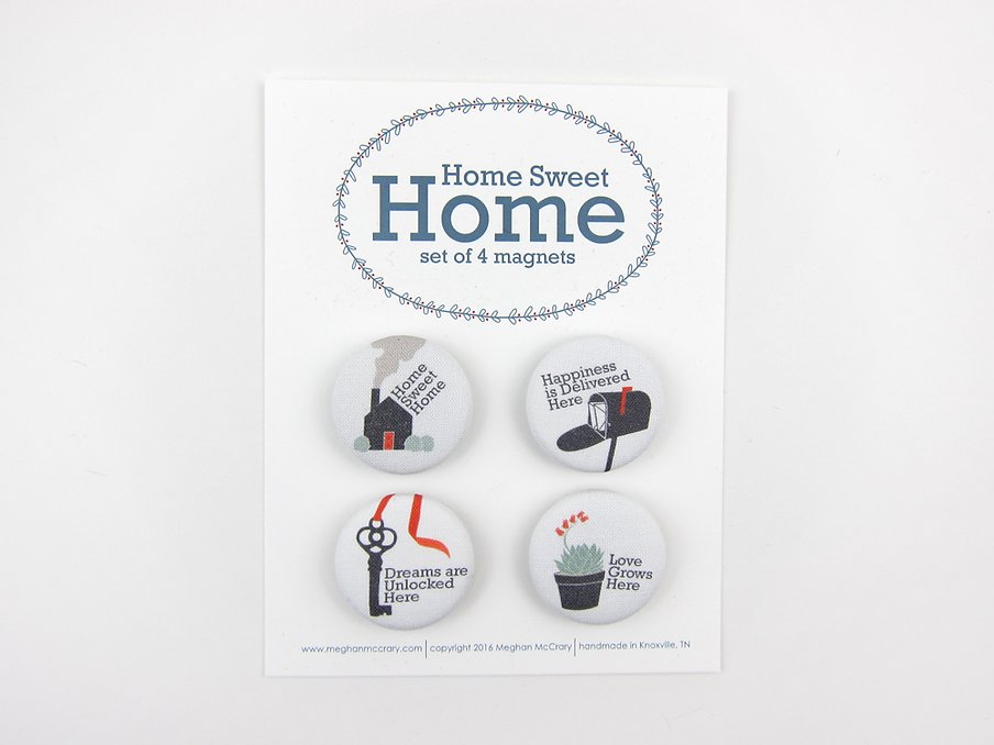 Home Sweet Home Fabric Magnet Set