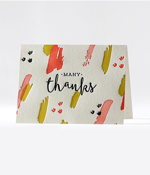 Elum Boxed Letterpress Cards - Swatch Stroke Thank You