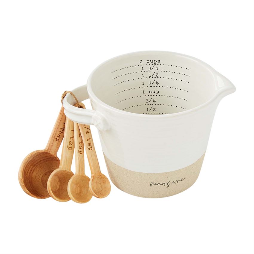 Stoneware Measuring Cup & Spoons Set