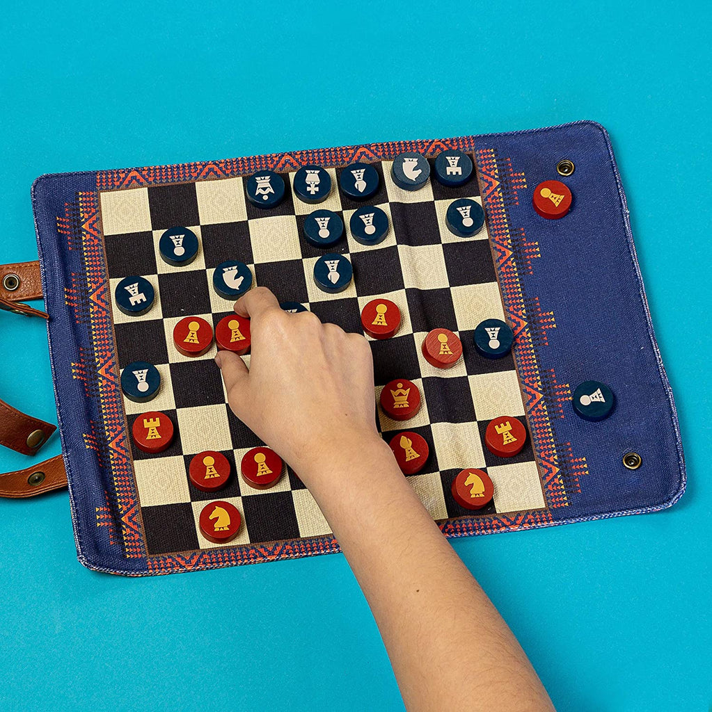 Pendleton Chess & Checkers Travel Ready Roll-Up Game