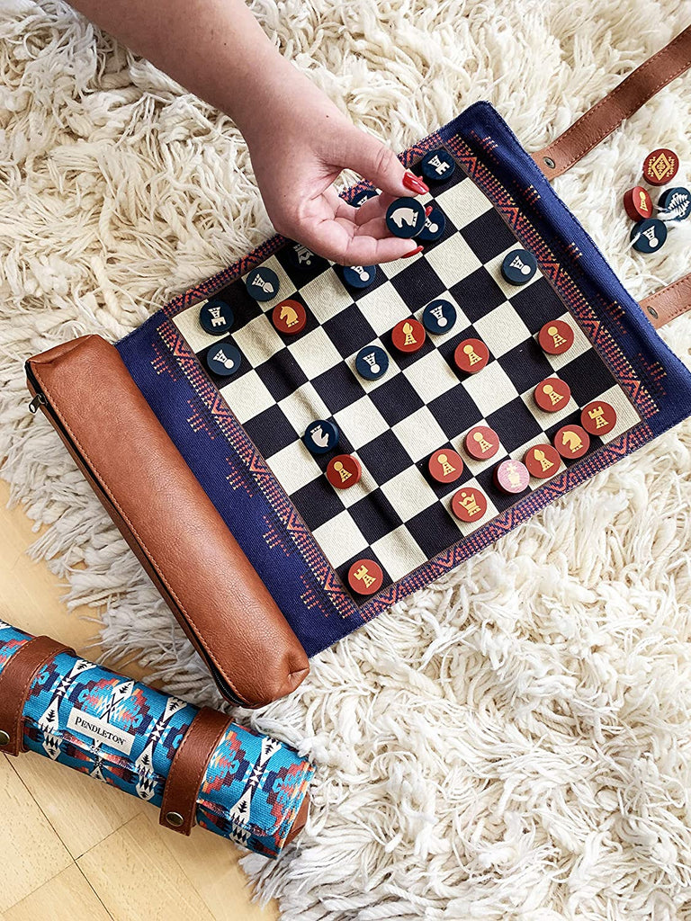 Pendleton Chess & Checkers Travel Ready Roll-Up Game