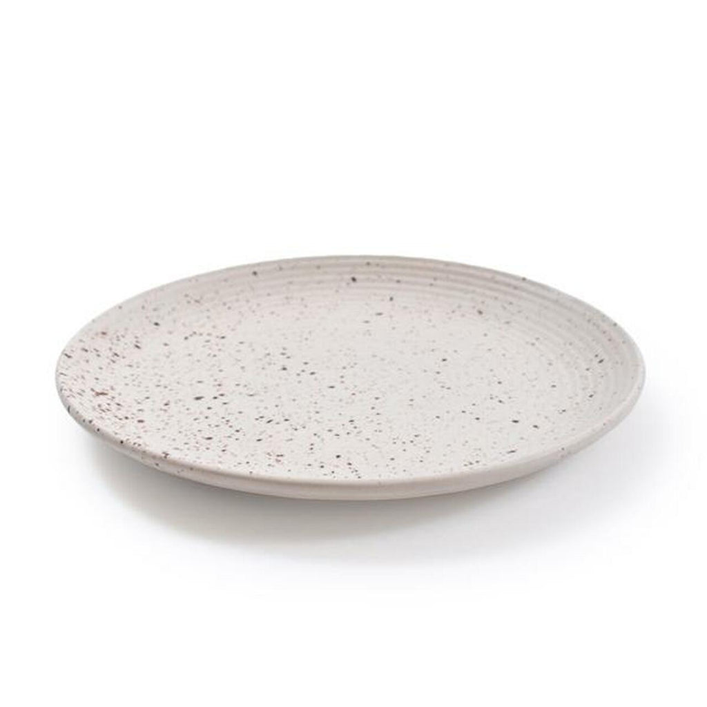 Small Ribbed Ceramic Hand Made Speckled Plate