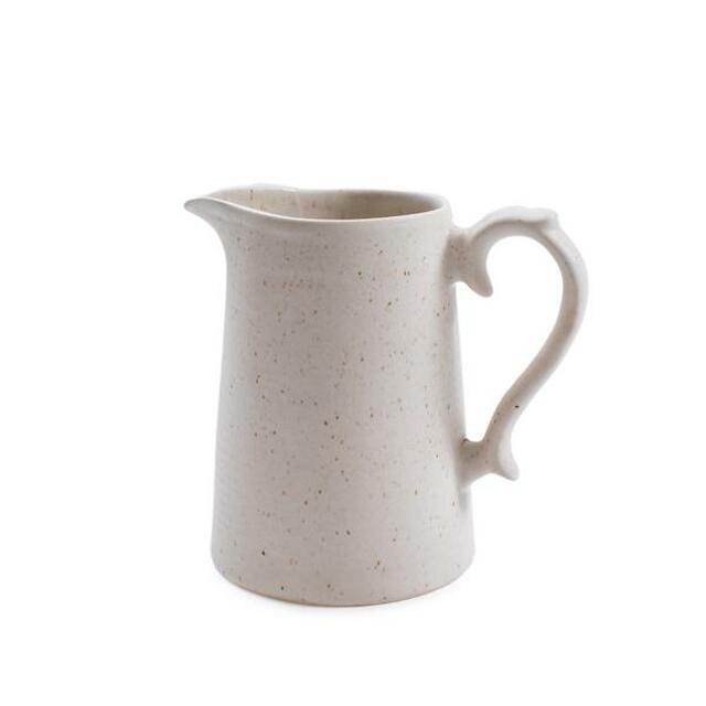 Ribbed Ceramic Hand Made Speckled Pitcher