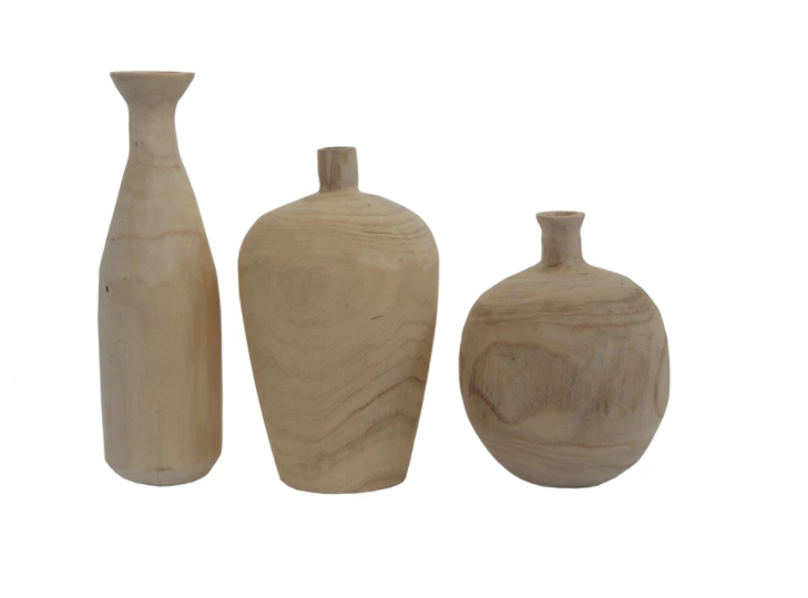 Paulownia Wood Vase, 3 Sizes