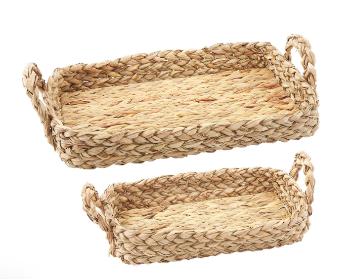 Natural Woven Basket Tray, 2 Sizes