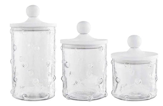 Hobnail Glass Canister, 3 Sizes
