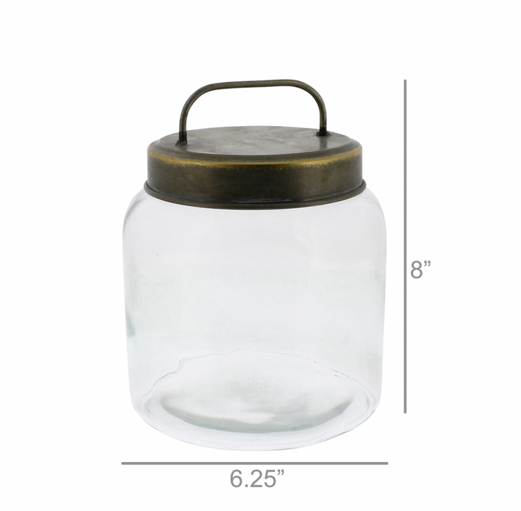 Glass Canister with Metal Lid, 3 Sizes