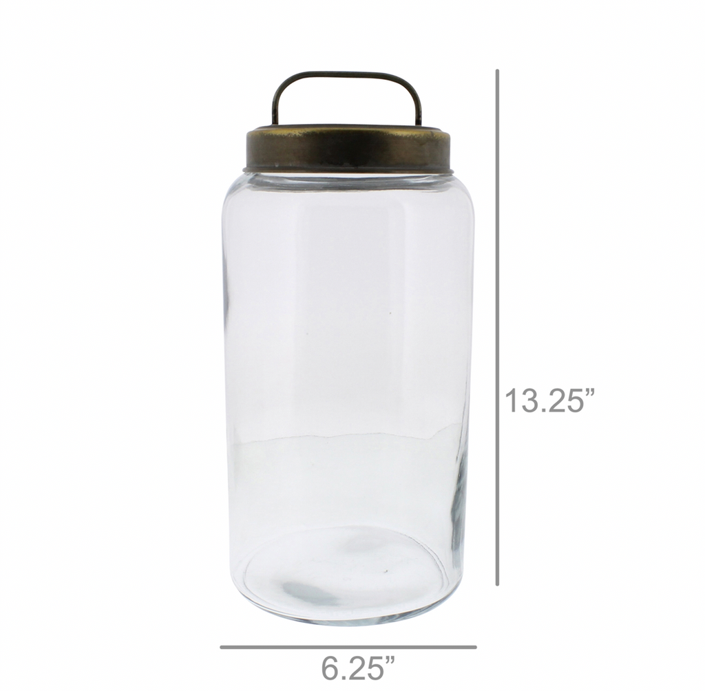 Glass Canister with Metal Lid, 3 Sizes