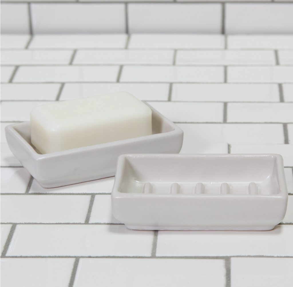 Luna Ceramic Soap Dish, Matte White