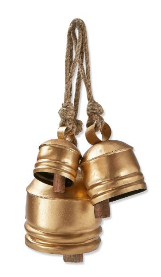Classic Artisan Made Antique Gold Bell, Set of 3