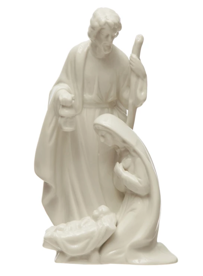 Stoneware Holy Family, White
