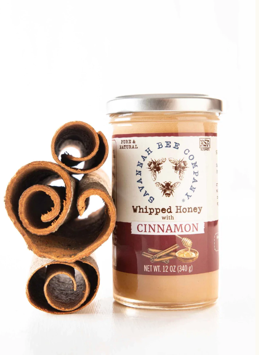 Savannah Bee Company Whipped Honey with Cinnamon, 12 Ounces