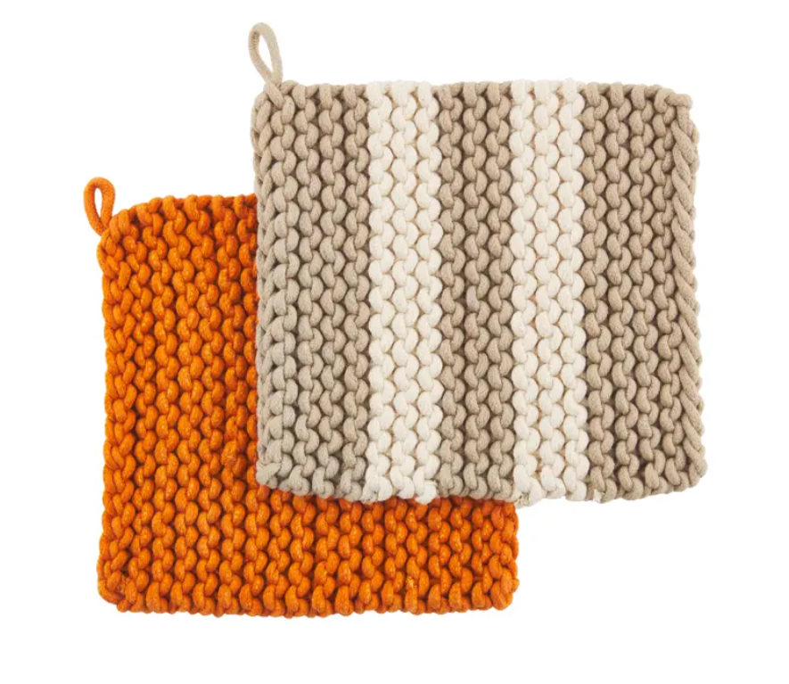 Taupe Crochet Pot Holder Set