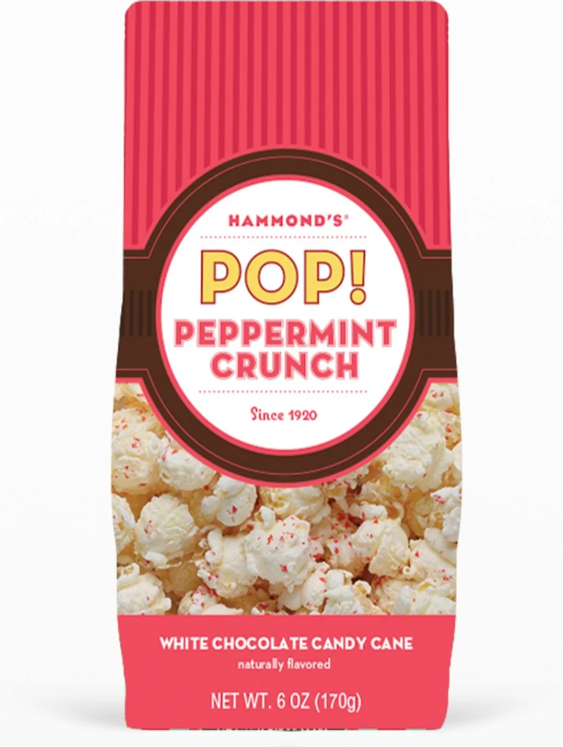 Hammond's Holiday White Chocolate Peppermint Crunch Popcorn