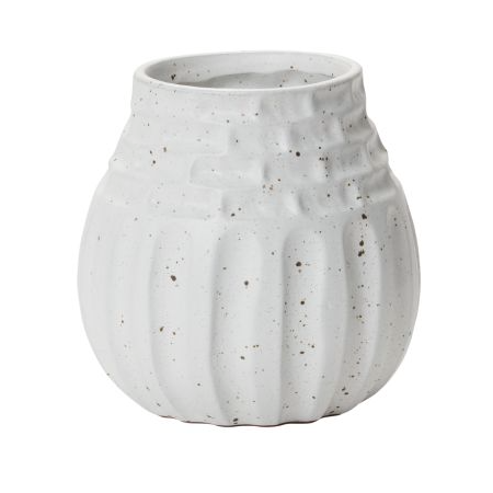 White Ceramic Cory Vase, Large