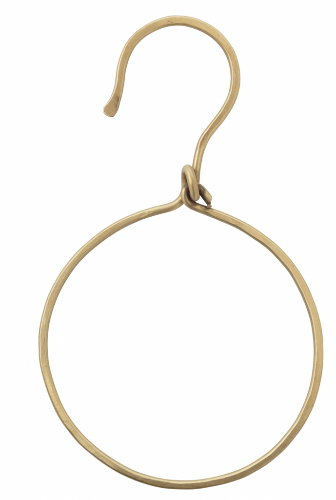Metal Ring with Hook, Brass Finish