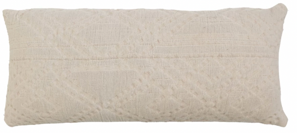 36" x 16" Woven Cotton Jacquard Lumbar Pillow